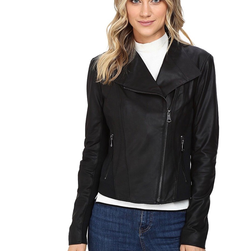 NWT Marc New York Felix 19” leather feather jacket